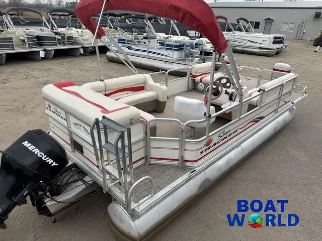 Slide: The Image of 2006 Sun Tracker Party Barge 20 Pontoon with Mercury engine at Boat World dealership. - 5
