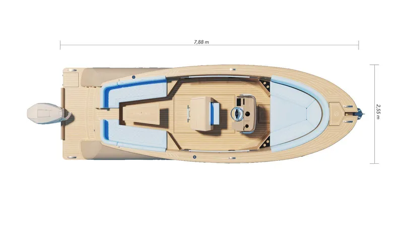 Slide: The Image of Top view of 2025 Lilybaeum Levanzo 25 Lounge Deck boat, showcasing layout and dimensions. - 38