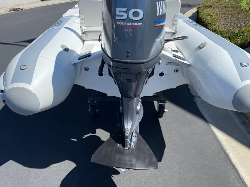 Slide: The Image of 2007 Novurania Deluxe 400 inflatable boat with Yamaha 50 four-stroke outboard motor. - 11