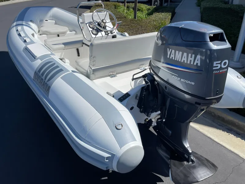 Slide: The Image of 2007 Novurania Deluxe 400 boat with Yamaha 50 horsepower outboard motor. - 12