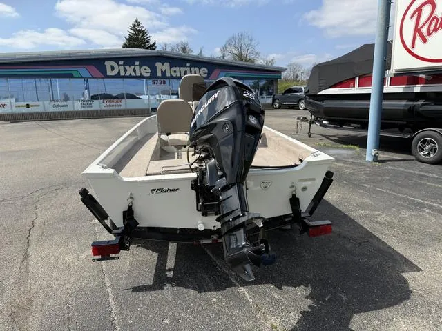 Slide: The Image of 2007 Fisher Boats Avenger 14 with outboard motor at Dixie Marine dealership. - 6