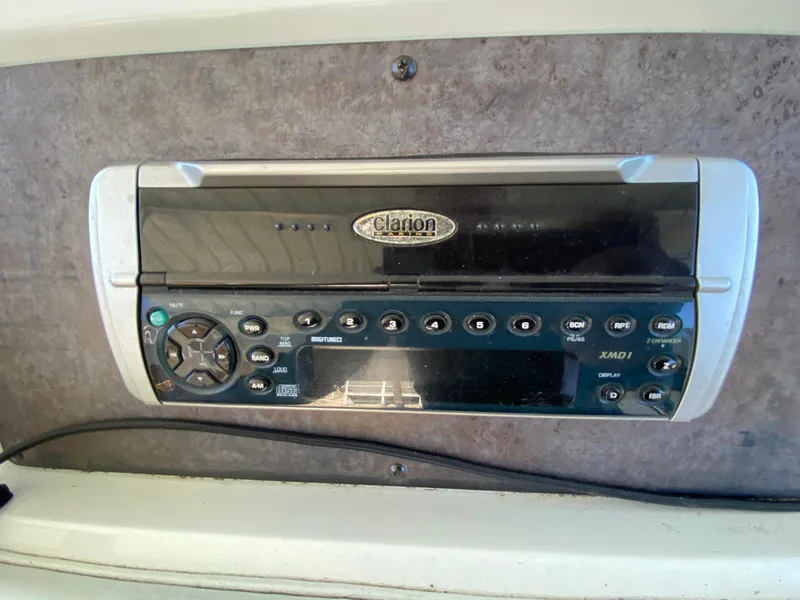 Slide: The Image of Clarion audio system in 1995 Sea Ray 400 Express Cruiser boat. - 8