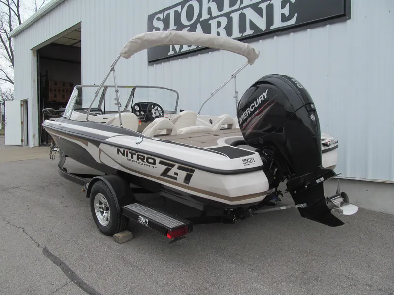 Slide: The Image of 2012 Nitro Z-7 Sport boat with Mercury engine, parked at Stork Marine. - 2