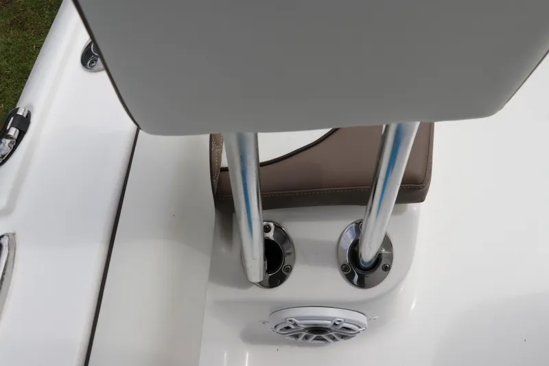 Slide: The Image of 2024 Tidewater 2500 Carolina Bay boat seat and speaker detail. - 19