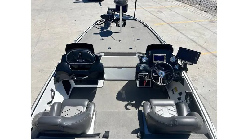 Slide: The Image of 2017 Nitro Z19 boat interior with dual consoles and advanced navigation equipment. - 5