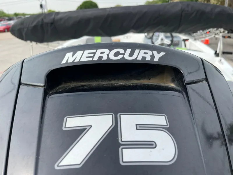 Slide: The Image of Mercury 75 horsepower engine on a 2021 Tahoe T16 boat. - 9