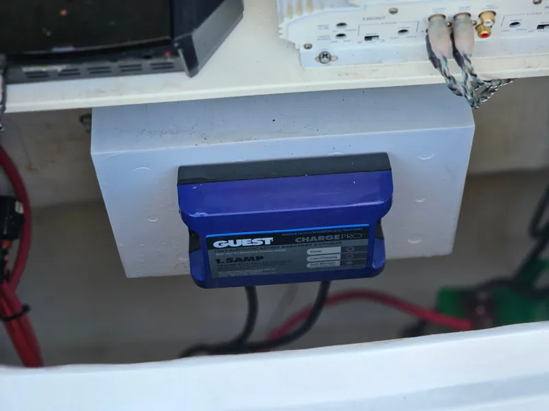 Slide: The Image of Battery charger setup on 2020 AB Inflatables Oceanus 24VST boat. - 15