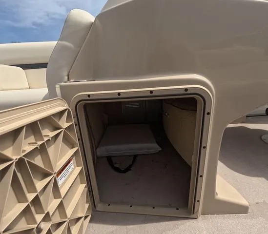 Slide: The Image of 2018 Sweetwater SW 2086 C boat storage compartment with open hatch, fresh water only. - 28