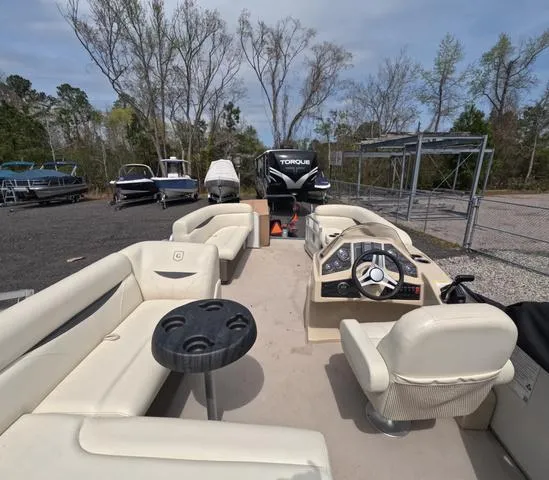Slide: The Image of 2018 Sweetwater SW 2086 C pontoon boat with trailer, fresh water use, beige interior. - 39
