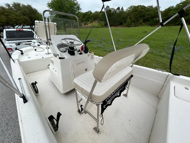 Slide: The Image of 2017 Carolina Skiff JVX Pre-Rig Series 18 boat interior with console and seating. - 35