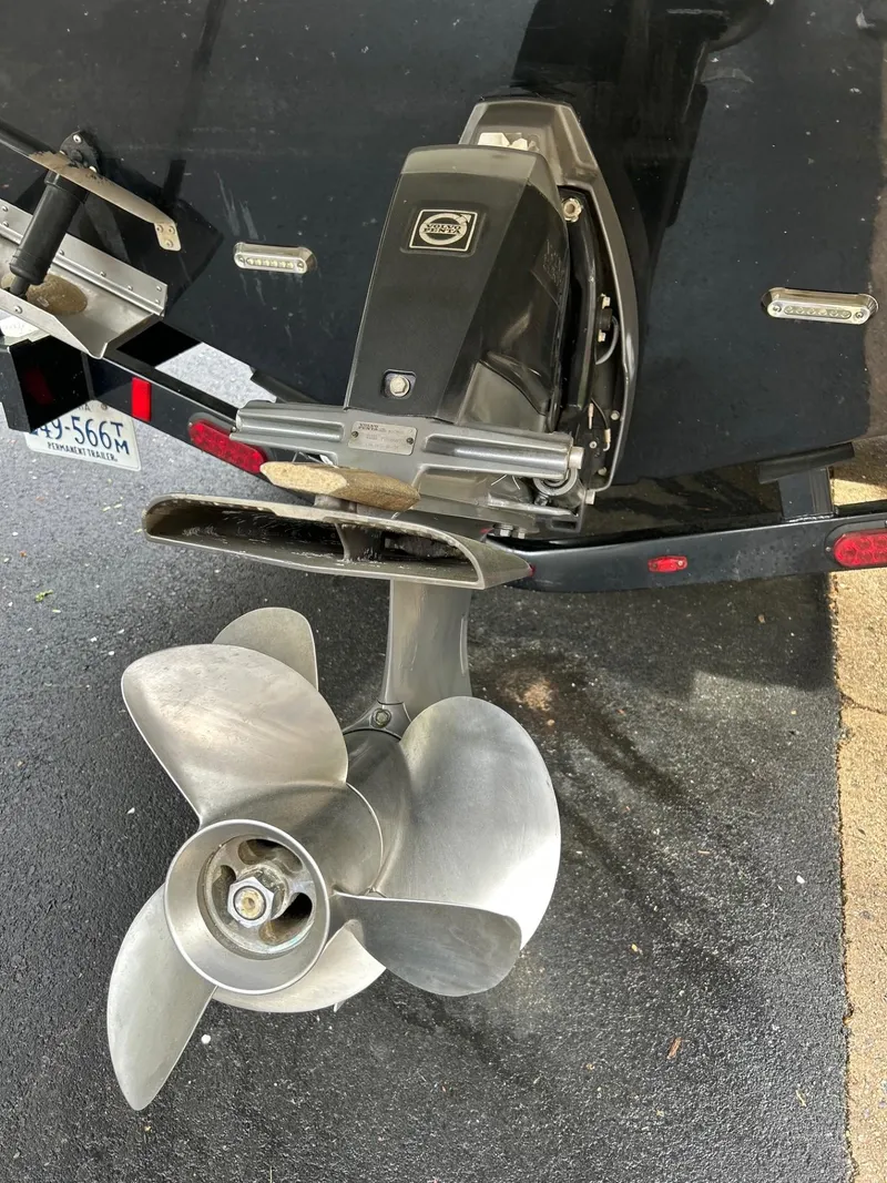 Slide: The Image of Propeller and stern drive of a 2013 Regal 2700 Bowrider boat. - 47