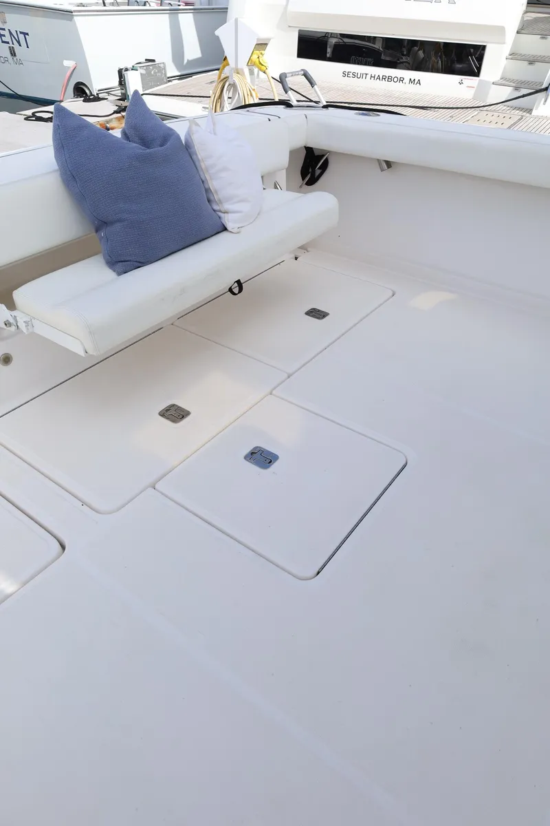 Slide: The Image of 2009 Tiara Yachts 32 Open deck with seating and cushions at Sesuit Harbor. - 8