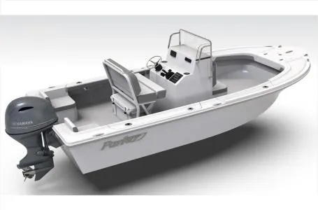 Slide: The Image of 2025 Parker 18SE boat with Yamaha outboard motor, sleek design, and spacious deck. - 4