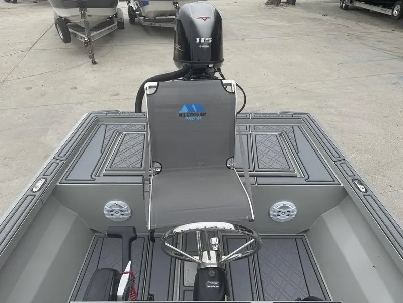 Slide: The Image of 2023 Rene Gros Custom 20 boat interior with Yamaha 115 engine and Millennium Marine seat. - 9
