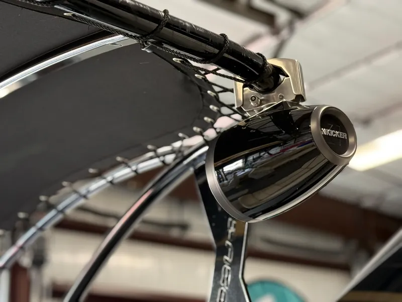 Slide: The Image of Close-up of a 2021 PlayCraft Infinity 2900 boat speaker system. - 30