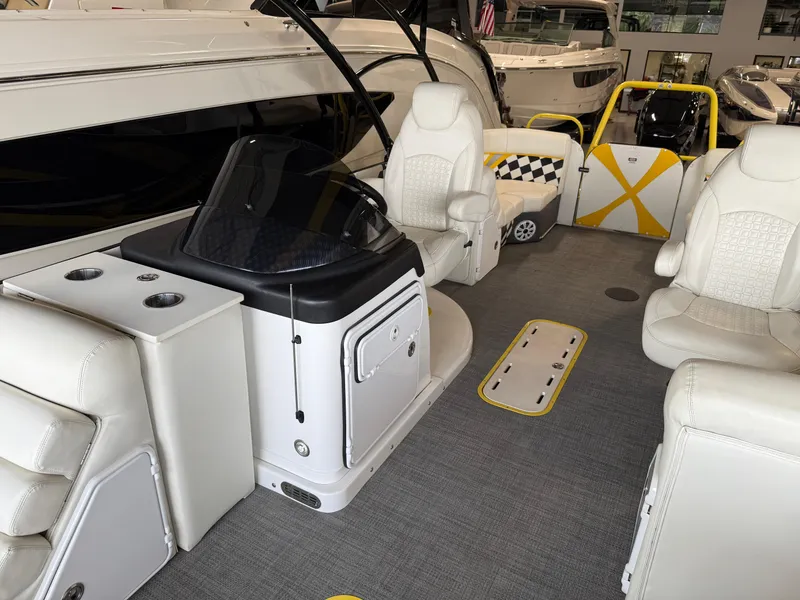 Slide: The Image of Interior of 2021 PlayCraft Infinity 2900 boat with luxurious seating and modern design. - 45