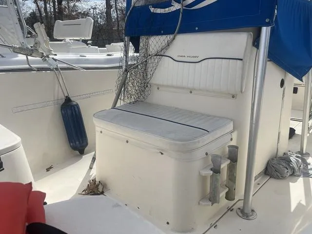 Slide: The Image of 2002 Sea Hunt 202 TRITON boat interior with seating and fishing equipment. - 8