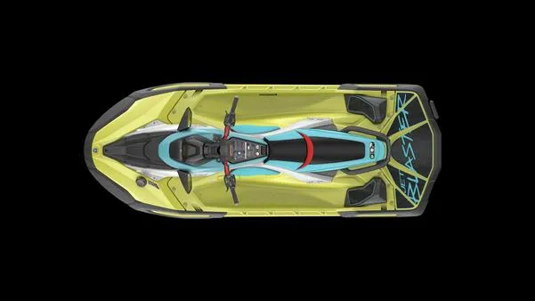 Slide: The Image of 2025 Yamaha Waverunner Jet Blaster Pro 2up, top view, vibrant design on black background. - 6