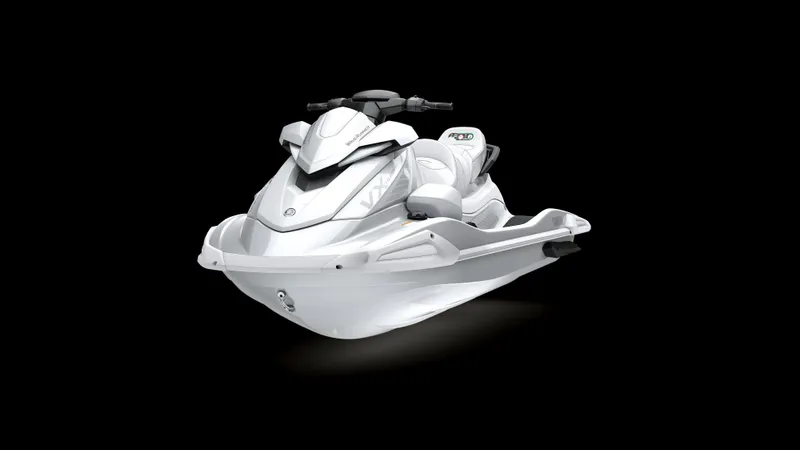 Slide: The Image of 2025 Yamaha Waverunner VX Cruiser with Audio, sleek white design on black background. - 2