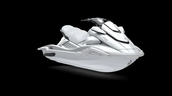 Slide: The Image of 2025 Yamaha Waverunner FX Cruiser SVHO with Audio, sleek white design on black background. - 3