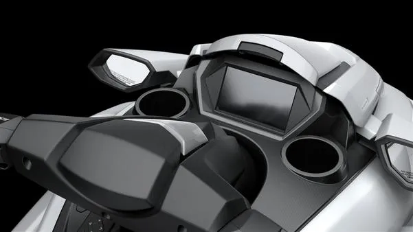 Slide: The Image of 2025 Yamaha Waverunner FX Cruiser SVHO dashboard with audio system, sleek design. - 6