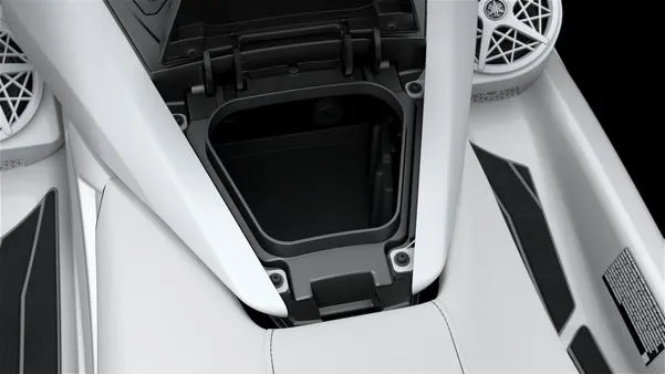 Slide: The Image of 2025 Yamaha Waverunner FX Cruiser SVHO storage compartment with audio system. - 8