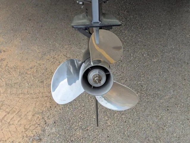 Slide: The Image of Propeller of 2022 G3 Sportsman 1710 boat on gravel surface. - 16