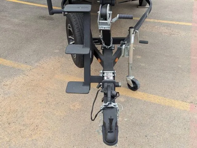 Slide: The Image of Trailer hitch of 2022 G3 Sportsman 1710 boat on pavement. - 19