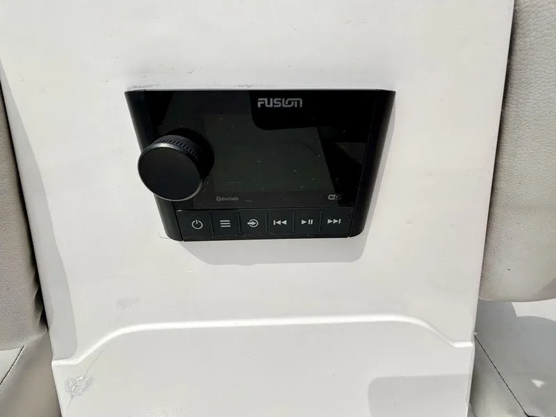 Slide: The Image of Fusion audio system on 2022 Hurricane SunDeck Sport 185 OB boat. - 7