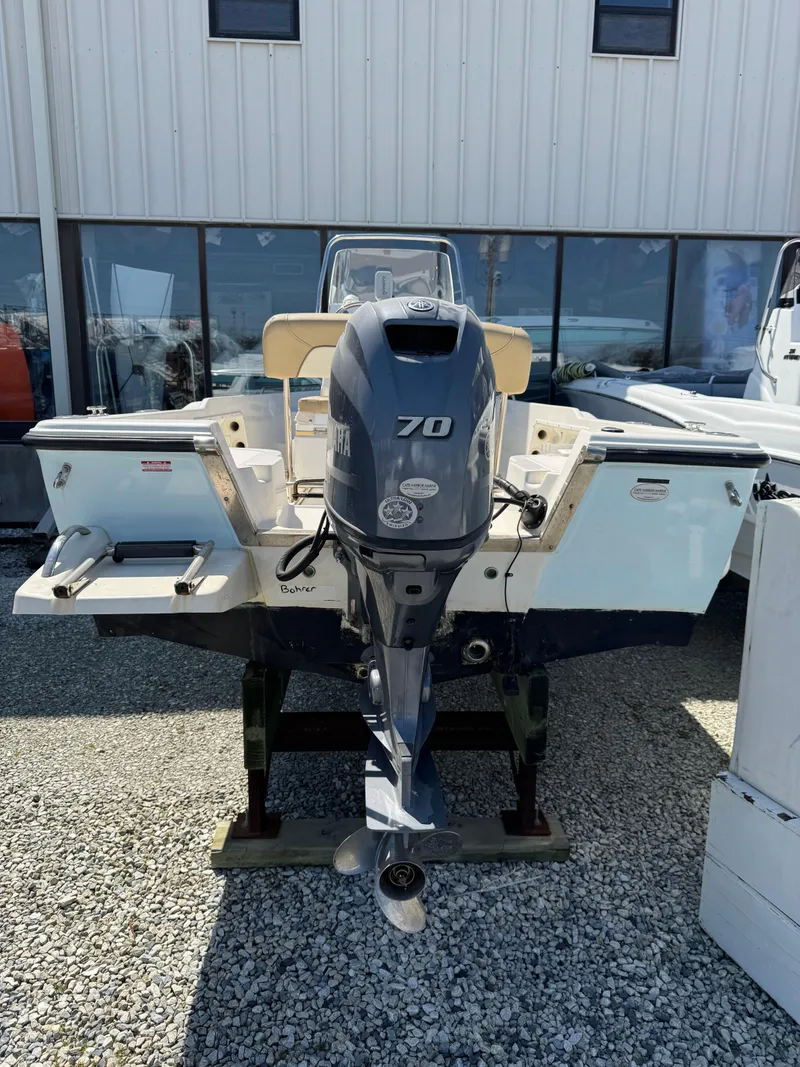Slide: The Image of 2018 Key West 1720 Center Console boat with Yamaha 70 outboard motor. - 2