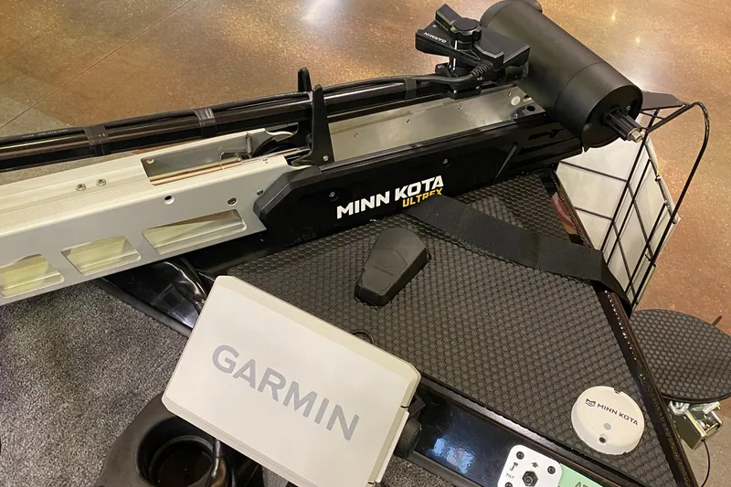 Slide: The Image of 2025 Tracker Savage 215 boat with Minn Kota Ultrex and Garmin equipment. - 5