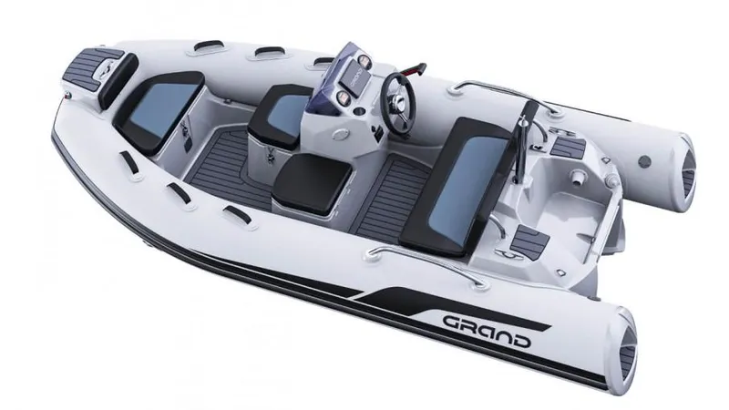 Slide: The Image of 2025 Grand G380N inflatable boat with sleek design and modern features. - 4