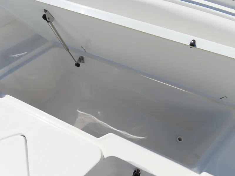 Slide: The Image of Open storage compartment on a 2021 Sea Hunt Ultra 219 boat. - 11