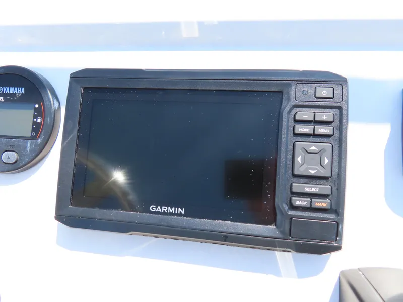 Slide: The Image of Garmin marine GPS system on 2018 Parker 1801 Center Console boat dashboard. - 25