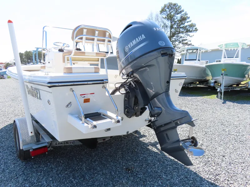 Slide: The Image of 2018 Parker 1801 Center Console boat with Yamaha outboard motor on trailer. - 5