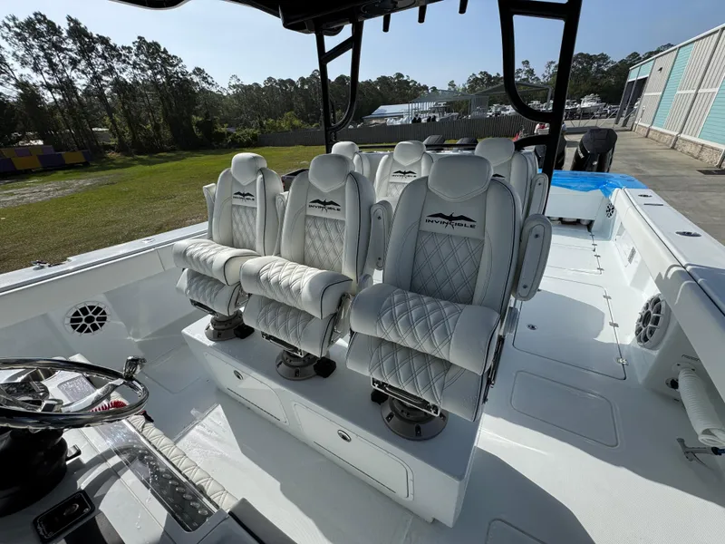 Slide: The Image of Luxurious seating on 2025 Invincible 46 Catamaran, showcasing premium design and comfort. - 24