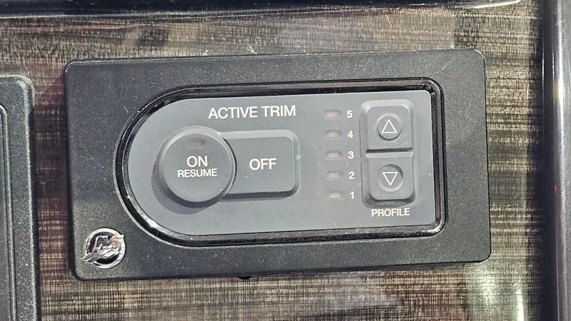 Slide: The Image of Active trim control panel on 2020 Monterey 295 Sport Yacht dashboard. - 35