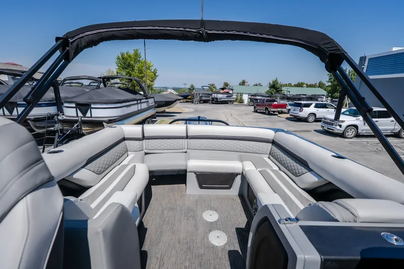 Slide: The Image of 2021 Godfrey Sanpan 2400 ULC pontoon boat with spacious seating and sleek design. - 31