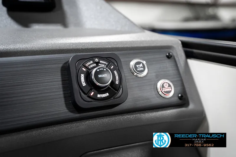 Slide: The Image of Control panel of 2025 Bennington 21 SSB boat with buttons and dials. - 39