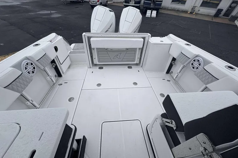 Slide: The Image of 2025 Blackfin 252 DC boat interior with spacious seating and modern design. - 7