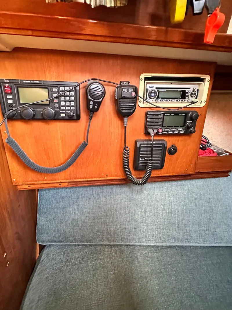 Slide: The Image of Interior of 1988 Cape Dory 30 MK II with radio equipment and seating. - 23