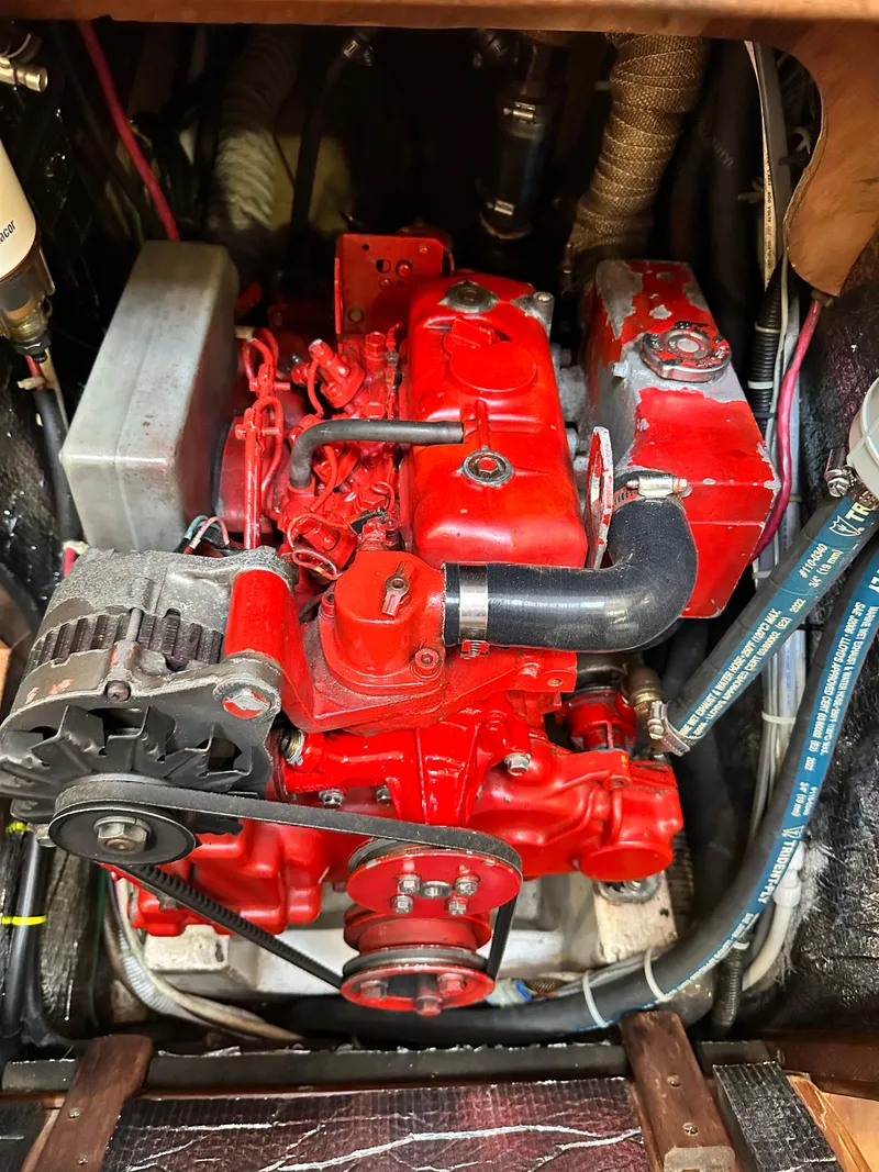 Slide: The Image of Red engine of a 1988 Cape Dory 30 MK II sailboat. - 40