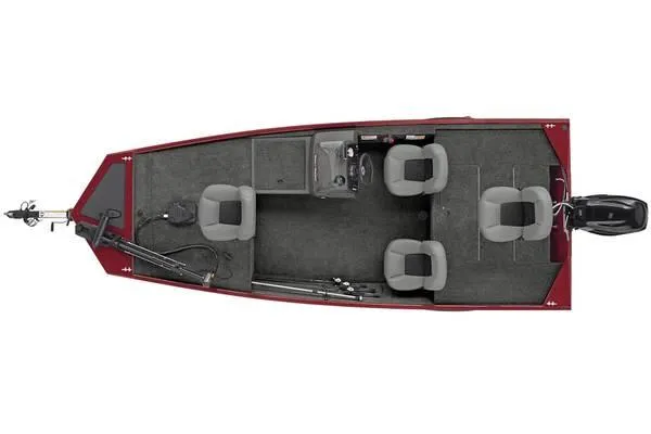 Slide: The Image of 2025 Bass Tracker Classic XL boat, top view, featuring four seats and fishing equipment. - 4