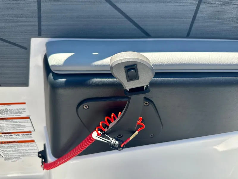 Slide: The Image of 2024 ATX Surf Boats 20 Type-S control panel with safety lanyard and switch. - 15