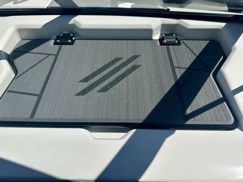 Slide: The Image of 2024 ATX Surf Boats 20 Type-S deck with sleek design and modern detailing. - 17