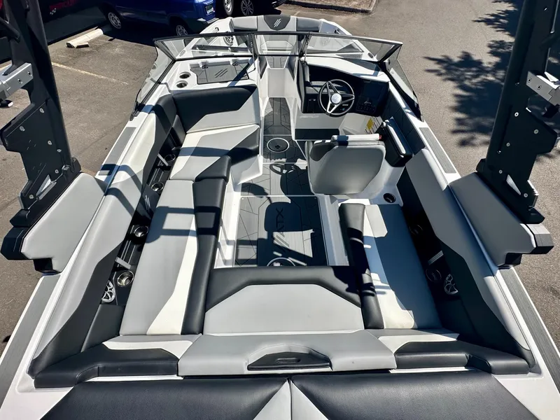 Slide: The Image of 2024 ATX Surf Boats 20 Type-S interior, featuring sleek seating and modern design. - 3