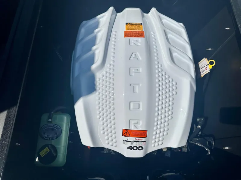Slide: The Image of 2024 ATX Surf Boats 20 Type-S engine, Raptor 400, white cover. - 33