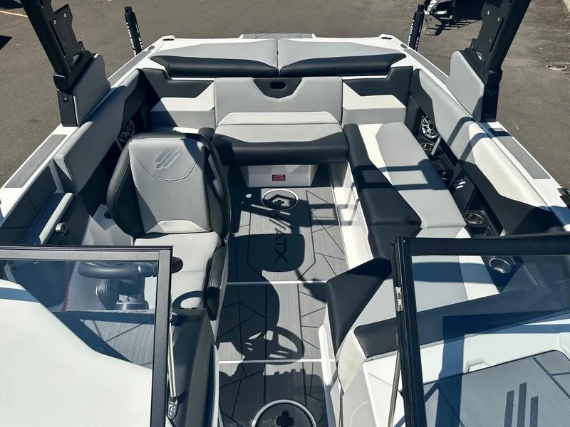 Slide: The Image of 2024 ATX Surf Boats 20 Type-S interior with sleek seating and modern design. - 9
