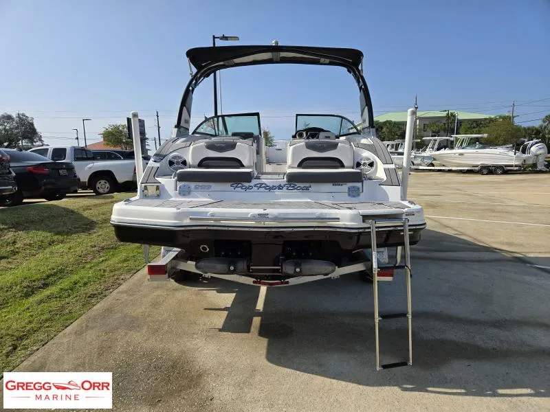 Slide: The Image of 2018 Chaparral 223VRX boat rear view at Gregg Orr Marine dealership. - 3