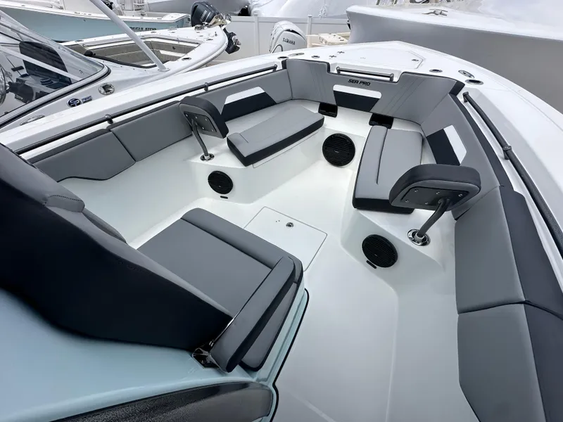 Slide: The Image of 2025 Sea Pro 292 Offshore boat interior with sleek seating and modern design. - 46
